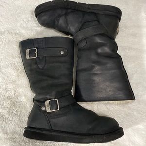 Black Leather Women's Boots